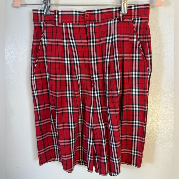 Burberry Pants - Vintage Burberrys of London Red Plaid Shorts Womens Size Medium 100%‎ Cotton